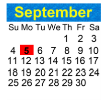 District School Academic Calendar for Teen Parent West Program for September 2022