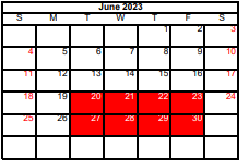 District School Academic Calendar for Detention Ctr for June 2023