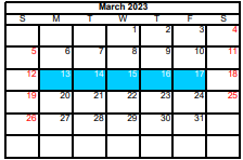 District School Academic Calendar for Hondo High School for March 2023