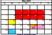 District School Academic Calendar for Detention Ctr for May 2023