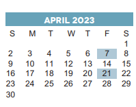 District School Academic Calendar for Las Americas for April 2023