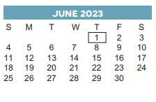 District School Academic Calendar for Harris Co J J A E P for June 2023