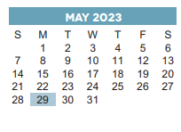 District School Academic Calendar for Community Services-sec for May 2023