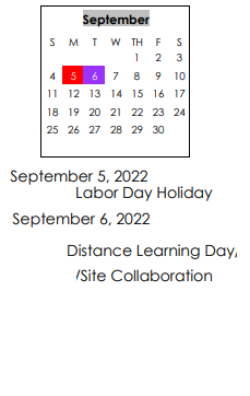 District School Academic Calendar for Rehobeth High School for September 2022