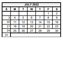 District School Academic Calendar for Huntington Elementary for July 2022