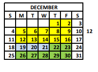 District School Academic Calendar for University Place Elementary School for December 2022