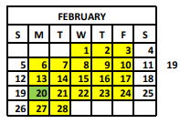 District School Academic Calendar for Edward White Middle School for February 2023