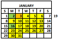 District School Academic Calendar for Providence School for January 2023