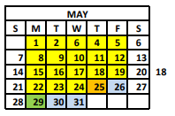 District School Academic Calendar for Center For Development Learning for May 2023
