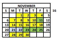 District School Academic Calendar for Sr Butler High School for November 2022