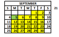 District School Academic Calendar for Terry Heights Elementary School for September 2022