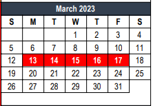 District School Academic Calendar for Bell H S for March 2023