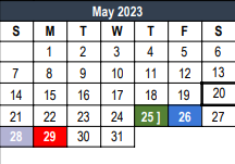 District School Academic Calendar for Homebound for May 2023