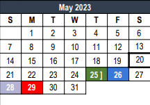 District School Academic Calendar for Central J H for May 2023