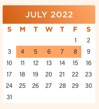 District School Academic Calendar for Williamson County Academy for July 2022