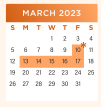 District School Academic Calendar for Lott Detention Center for March 2023