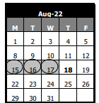 District School Academic Calendar for Robert Clow Elem Sch for August 2022