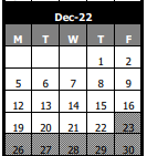 District School Academic Calendar for Thayer J Hill Middle School for December 2022