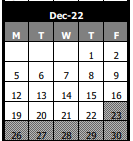 District School Academic Calendar for Wayne Builta Elementary School for December 2022