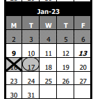 District School Academic Calendar for Oliver Julian Kendall Elem School for January 2023