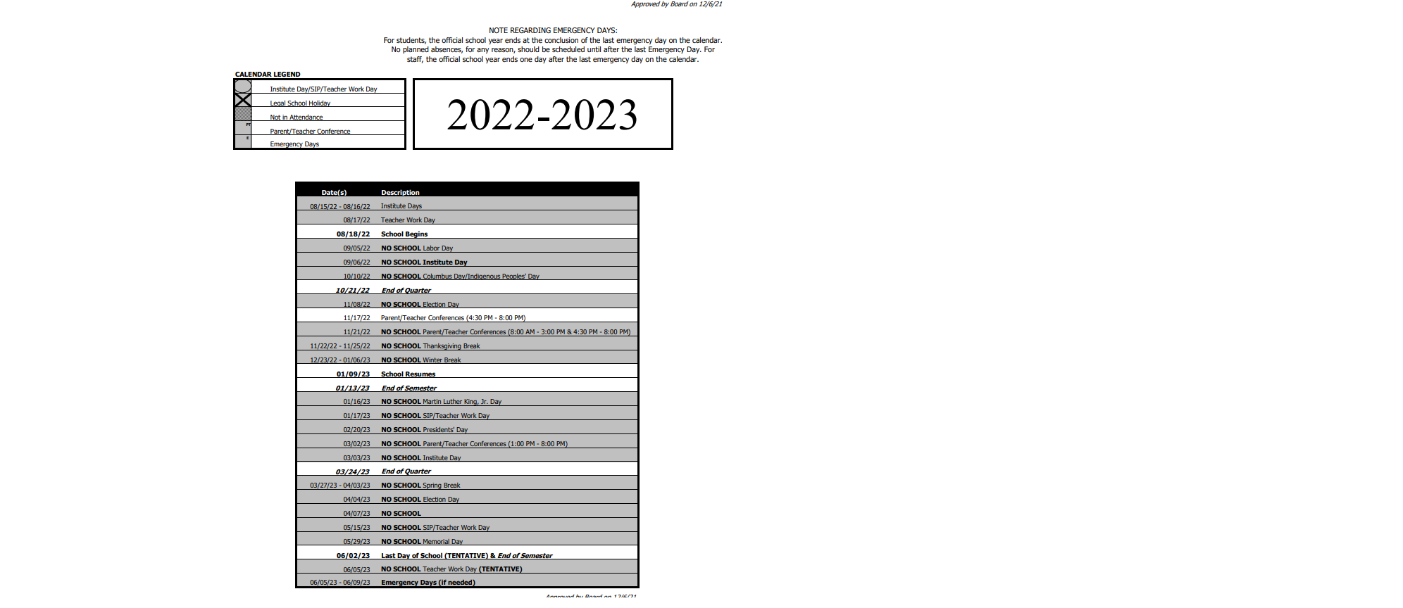 District School Academic Calendar Key for Wheatland Elem School