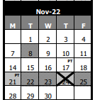 District School Academic Calendar for Indian Plains Alternative H S for November 2022