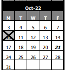 District School Academic Calendar for V Blanche Graham Elementary for October 2022