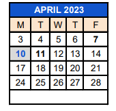 District School Academic Calendar for 279 Crest View Ts for April 2023