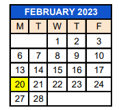 District School Academic Calendar for 272 Prairie View El Ts for February 2023