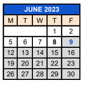 District School Academic Calendar for 271 Washburn El Ts for June 2023