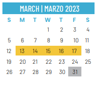 District School Academic Calendar for Britain Elementary for March 2023