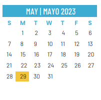 District School Academic Calendar for Wheeler Transitional And Developme for May 2023