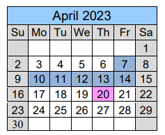 District School Academic Calendar for Epruett Center Of Technology for April 2023