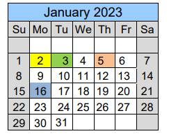 District School Academic Calendar for Rosalie Elementary School for January 2023