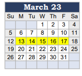District School Academic Calendar for Jacksonville Middle for March 2023