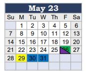 District School Academic Calendar for Fred Douglass for May 2023