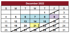 District School Academic Calendar for Jasper H S for December 2022