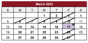 District School Academic Calendar for Jean C Few Primary School for March 2023