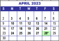 District School Academic Calendar for Bradford Intermediate School for April 2023