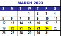 District School Academic Calendar for Bergen Valley Intermediate School for March 2023