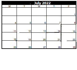 District School Academic Calendar for Mt Jordan Middle for July 2022