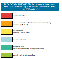 District School Academic Calendar Legend for Brookwood School