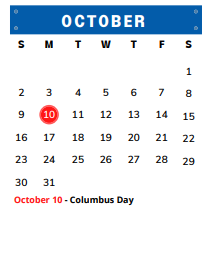 District School Academic Calendar for R C Loflin Middle for October 2022