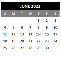 District School Academic Calendar for Miller Point Elementary for June 2023