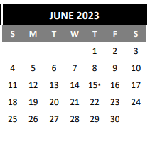 District School Academic Calendar for William Paschall Elementary for June 2023