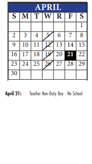District School Academic Calendar for Eugene Ware Elem for April 2023