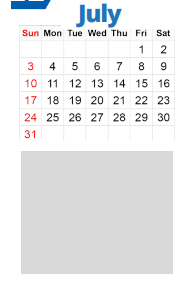 District School Academic Calendar for Richardson Elementary for July 2022