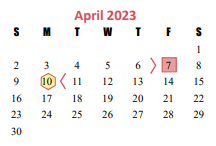 District School Academic Calendar for Katy Junior High for April 2023