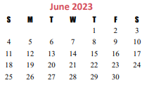 District School Academic Calendar for Roberta Wright Rylander Elementary for June 2023