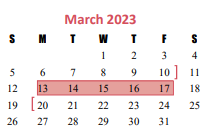 District School Academic Calendar for School For Accelerated Lrn for March 2023